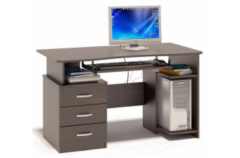 Компьютерный стол КСТ-14П 140х123,5х182,8 правый венге / беленый дуб