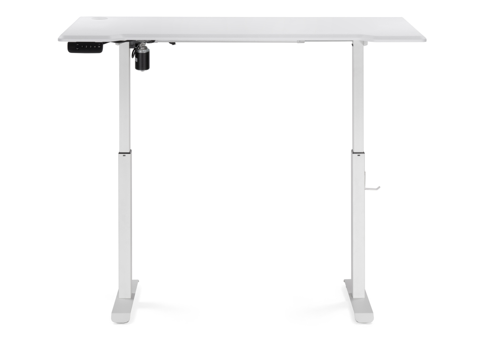 Компьютерный стол Маркос с механизмом подъема 140х80х75 белая шагрень / белый
