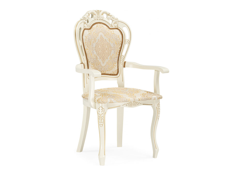 Кресло Bronte муса перламутр молочный / патина