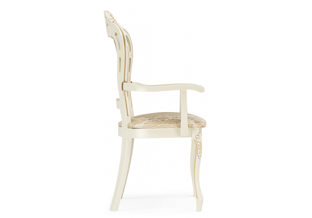 Кресло Bronte муса перламутр молочный / патина