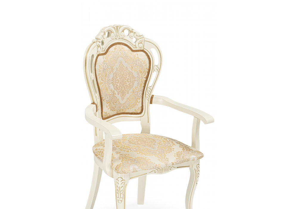 Кресло Bronte муса перламутр молочный / патина