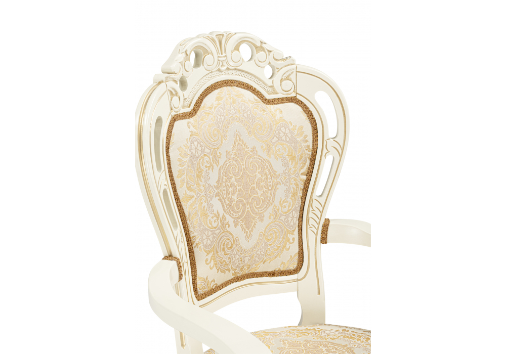 Кресло Bronte муса перламутр молочный / патина