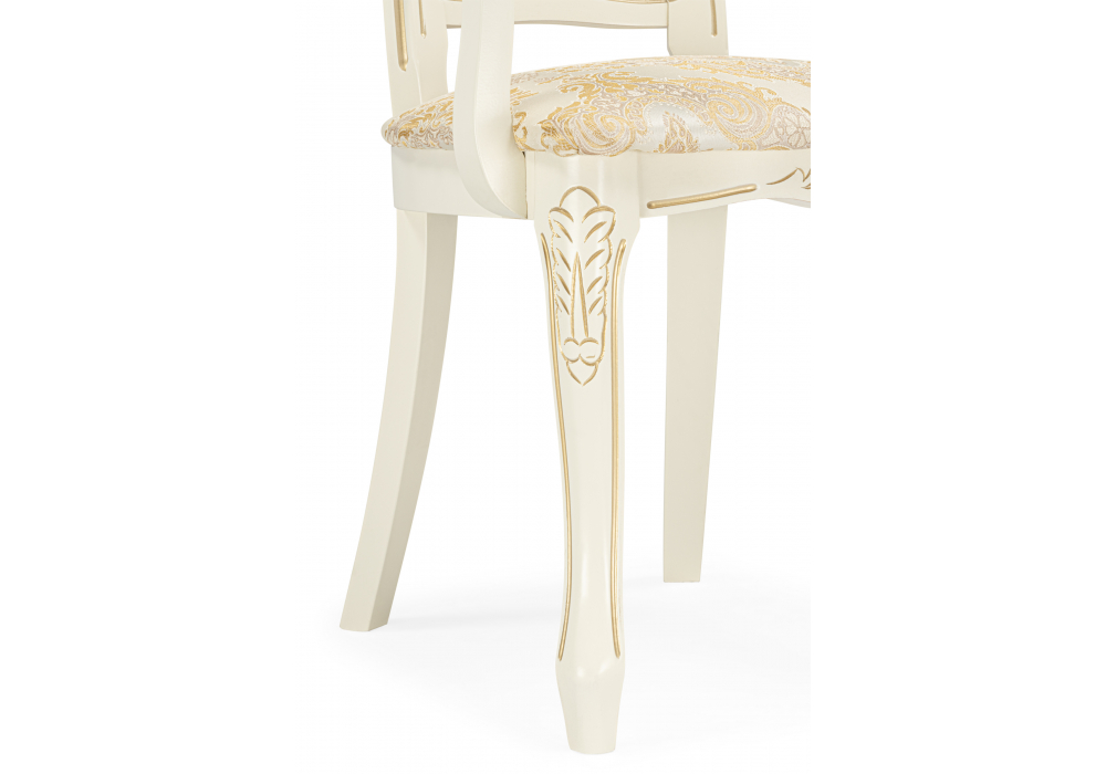 Кресло Bronte муса перламутр молочный / патина