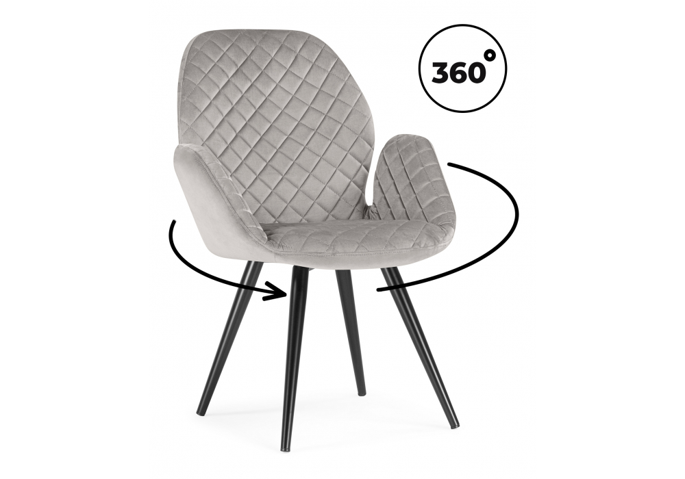 Кресло Муат поворотное confetti silver / черный