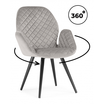 Кресло Муат поворотное confetti silver / черный