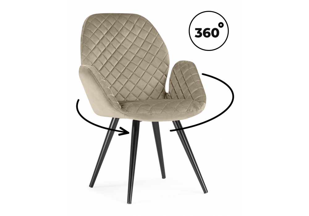 Кресло Муат поворотное светло-коричневый / черный