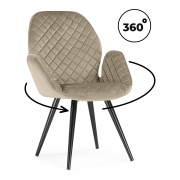 Кресло Муат поворотное светло-коричневый / черный