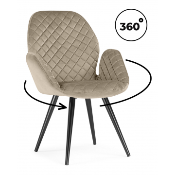 Кресло Муат поворотное светло-коричневый / черный