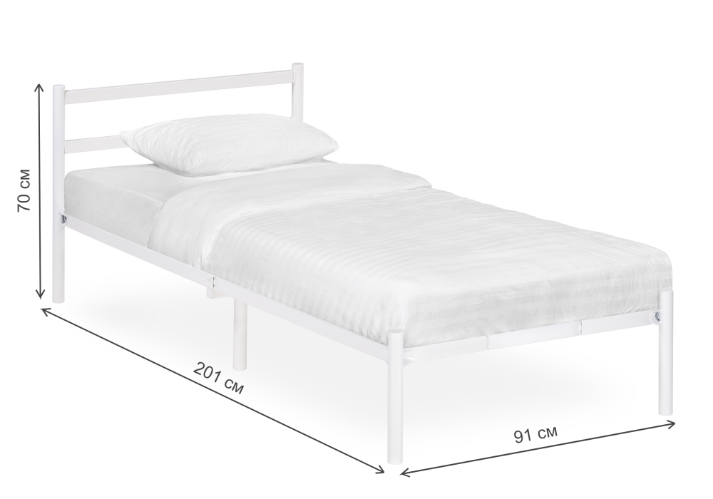 Односпальная кровать Фади 90х200 белая