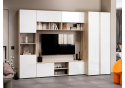 Модульная гостиная Алетра дуб крафт серый / глянец белый комплектация 1