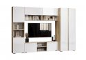 Модульная гостиная Алетра дуб крафт серый / глянец белый комплектация 1