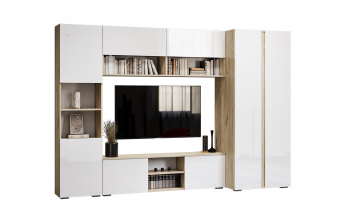 Модульная гостиная Филеста шиншилла серая / дуб вотан комплектация 1