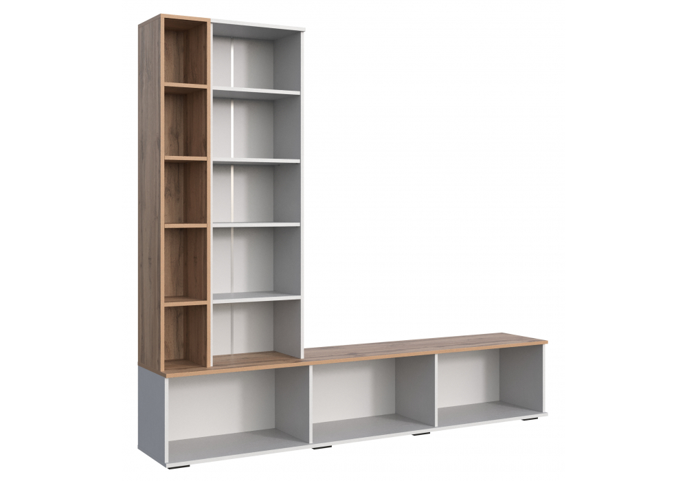 Модульная гостиная Филеста белый / дуб вотан комплектация 1