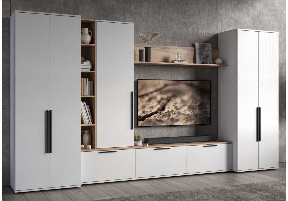 Модульная гостиная Филеста белый / дуб вотан комплектация 2