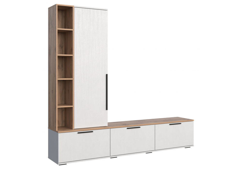 Модульная гостиная Филеста белый / дуб вотан комплектация 2