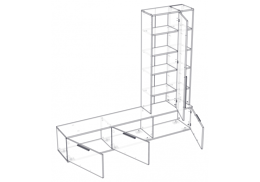 Модульная гостиная Филеста белый / дуб вотан комплектация 2
