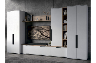 Модульная гостиная Филеста белый / дуб вотан комплектация 2