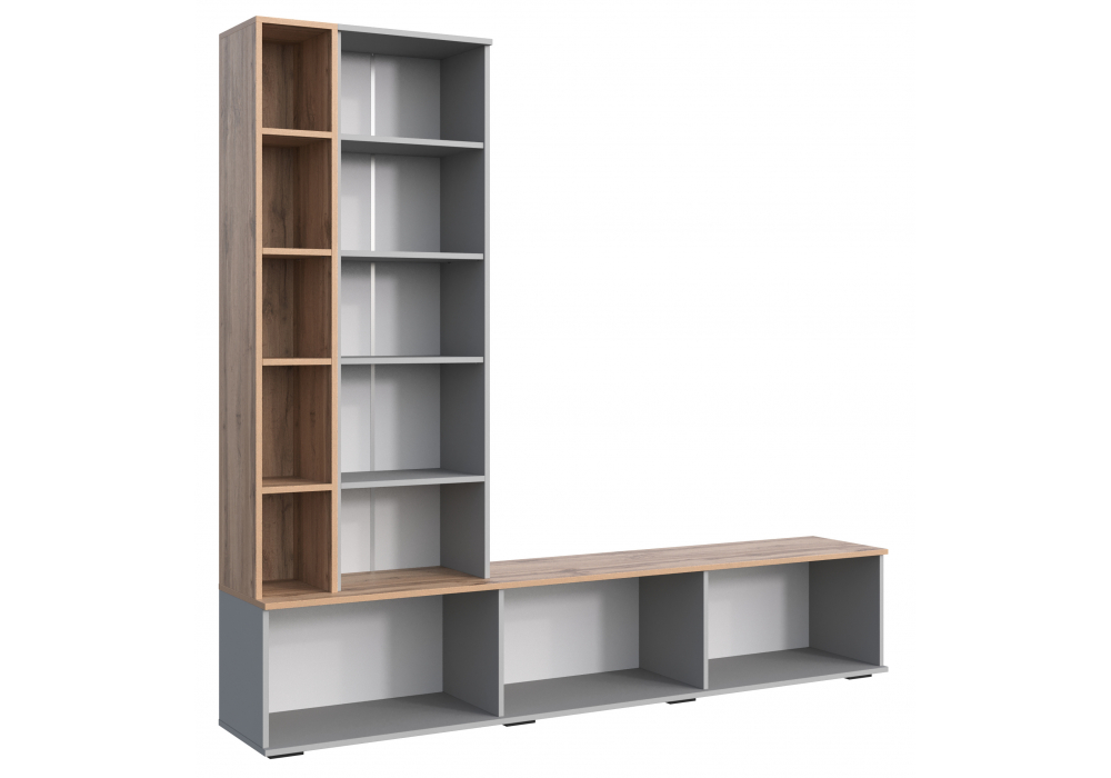 Модульная гостиная Филеста шиншилла серая / дуб вотан комплектация 2
