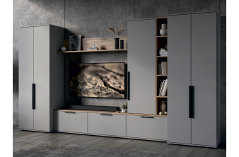 Модульная гостиная Филеста шиншилла серая / дуб вотан комплектация 2