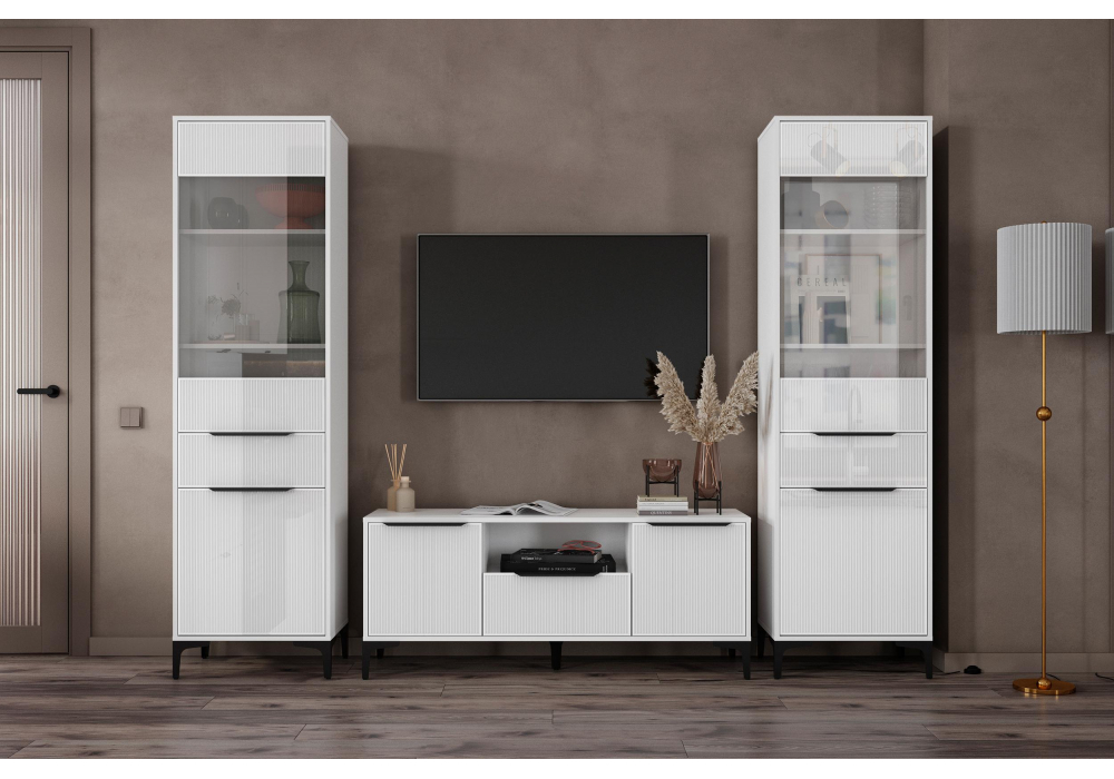 Модульная гостиная Иадама белый / белый глянец комплектация 4