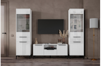 Модульная гостиная Филеста шиншилла серая / дуб вотан комплектация 1