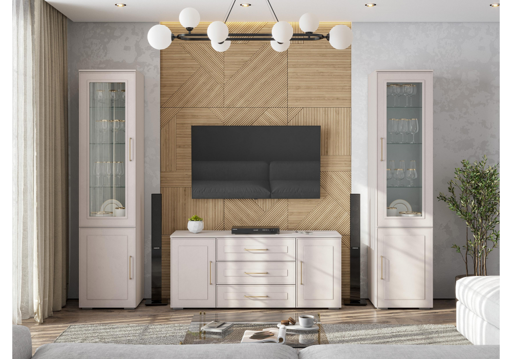 Модульная гостиная Мотру кашемир / шампань комплектация 1