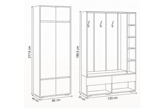 Модульная прихожая Роут белый комплектация 3