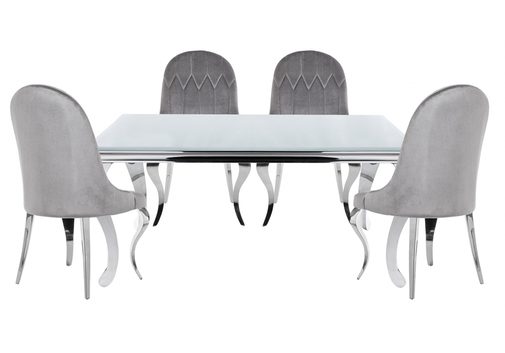 Обеденная группа Алган white / gray