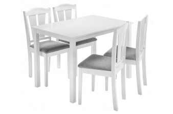 Обеденная группа Mali (стол и 4 стула) white / grey