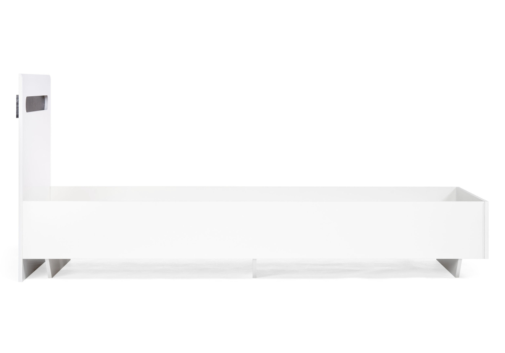 Односпальная кровать Амбра 90х200 белый глянец / белый эггер