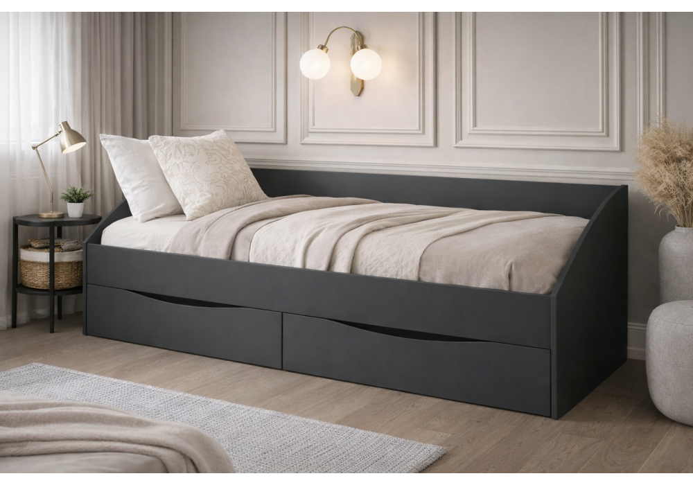 Односпальная кровать Эриол 90x200 графит