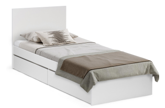 Односпальная кровать Мадера 90х200 белый