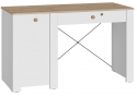 Письменный стол Джастин 12.154 126,2х54,8х75,3 белый шагрень / дуб белый exclusive