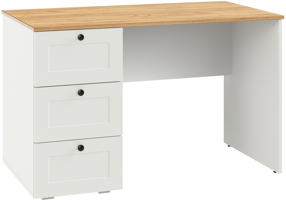 Письменный стол Опра белый шагрень / дуб золотой craft