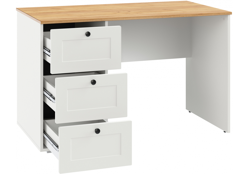 Письменный стол Опра белый шагрень / дуб золотой craft