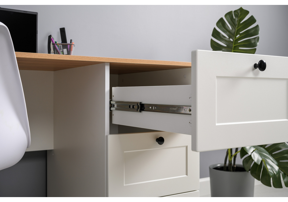 Письменный стол Опра белый шагрень / дуб золотой craft