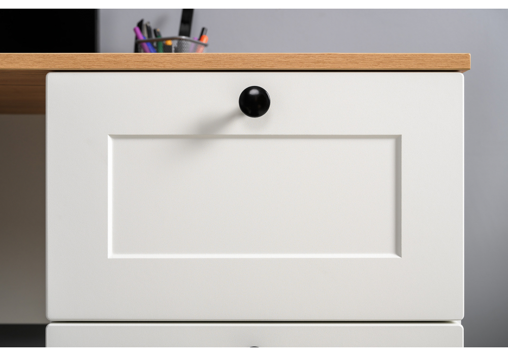 Письменный стол Опра белый шагрень / дуб золотой craft