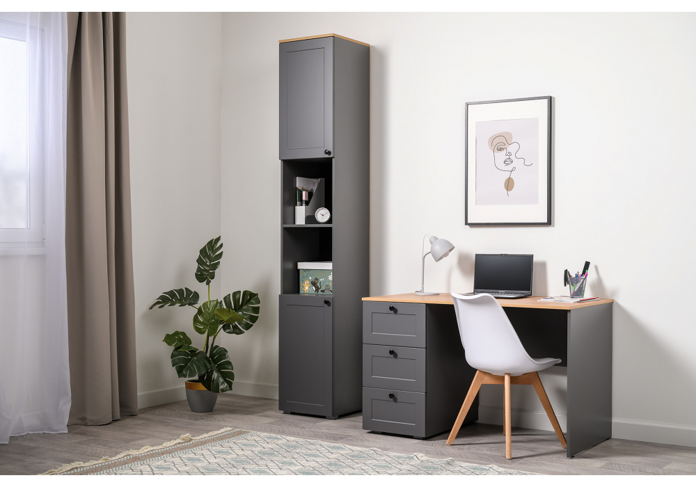 Письменный стол Опра серый графит / дуб золотой craft