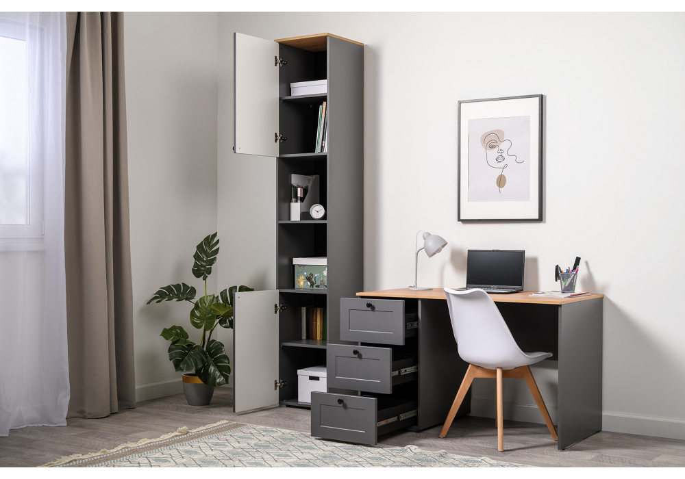 Письменный стол Опра серый графит / дуб золотой craft