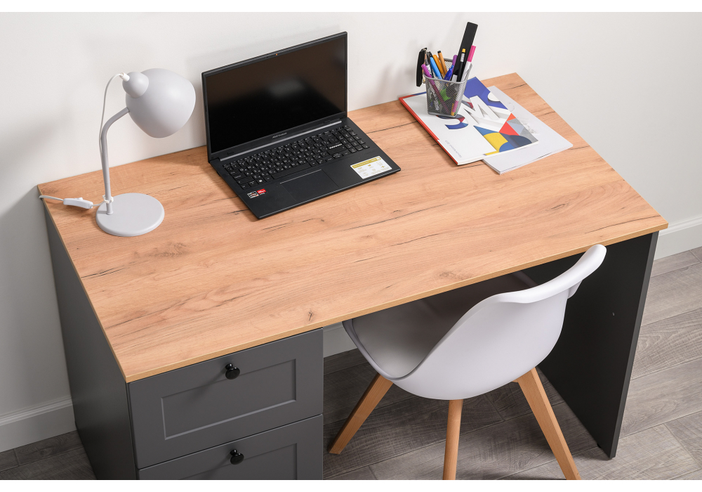 Письменный стол Опра серый графит / дуб золотой craft