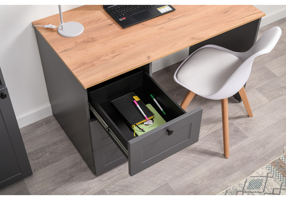 Письменный стол Опра серый графит / дуб золотой craft