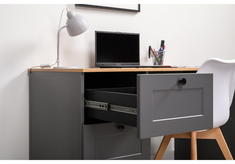 Письменный стол Опра серый графит / дуб золотой craft