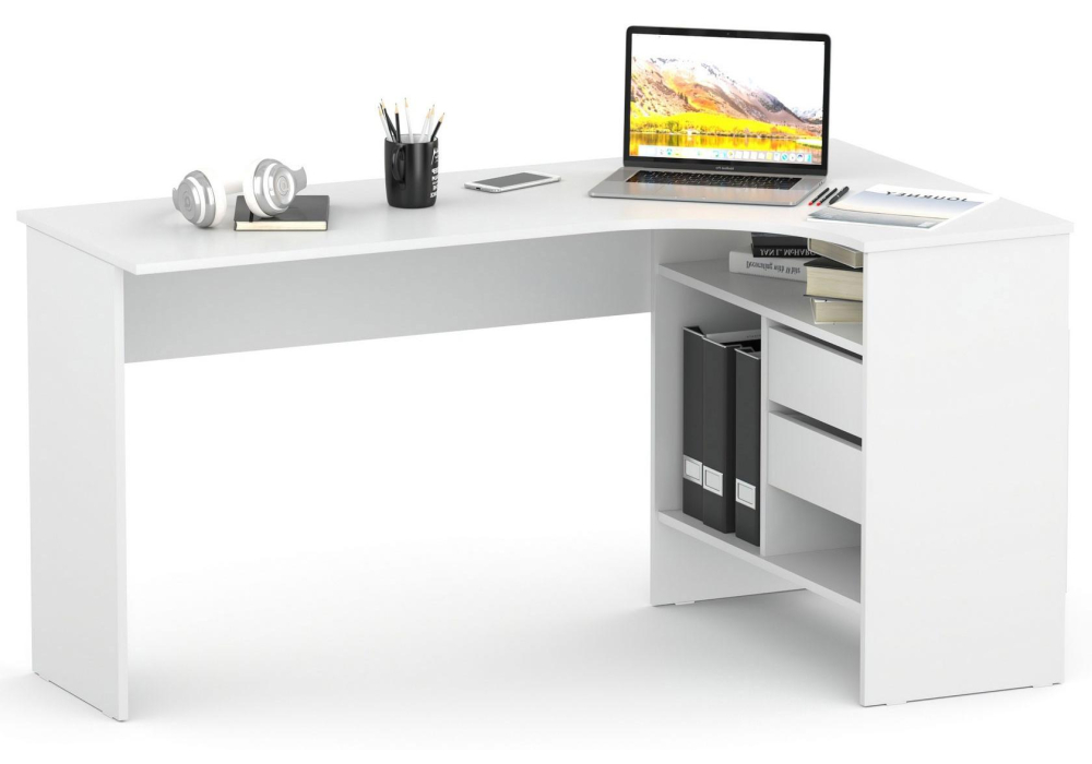 Письменный стол СПм-25 правый белый