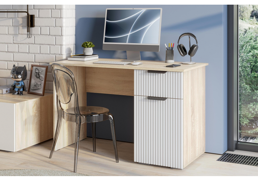 Письменный стол Стокгольм СТП03-1200 дуб сонома / line софт пломбир