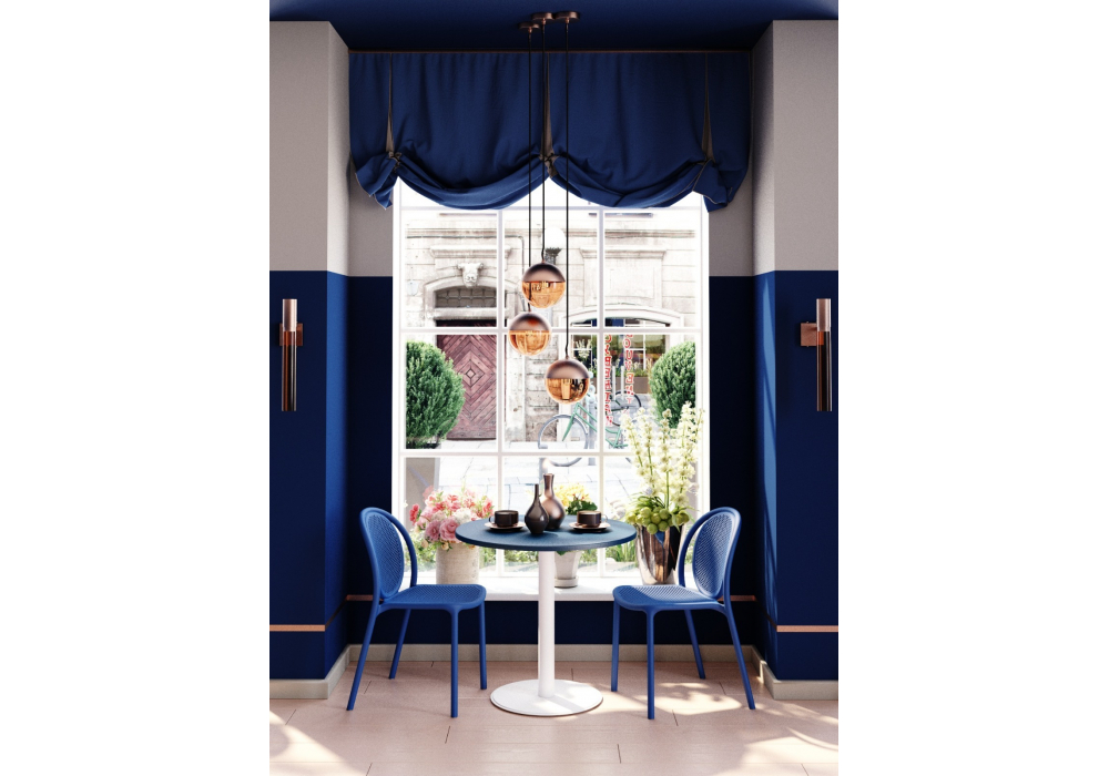 Пластиковый стул Sheffilton SHT-S172 Темно-синий