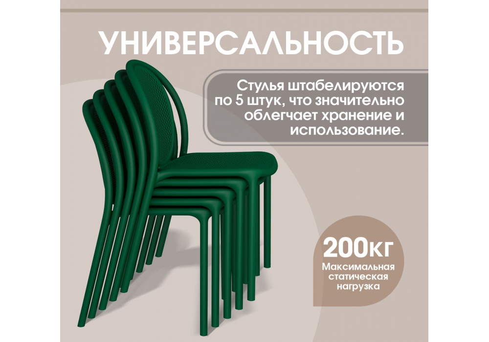 Пластиковый стул Sheffilton SHT-S172 Темно-зеленый ral 6028