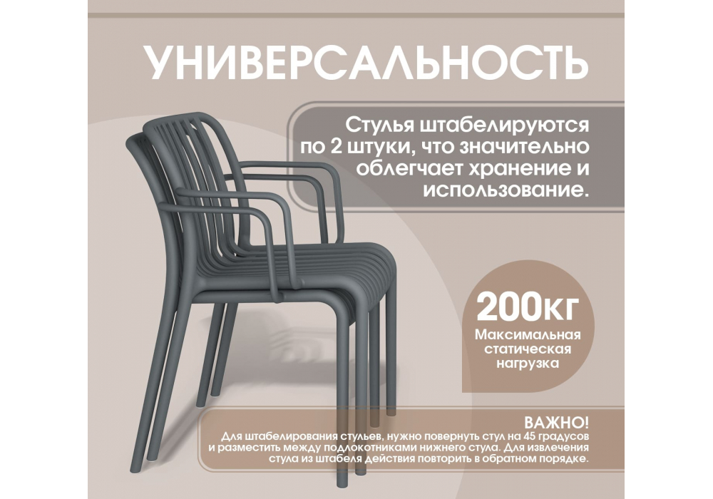 Пластиковый стул Sheffilton SHT-S173-1 темно-серый RAL 7024