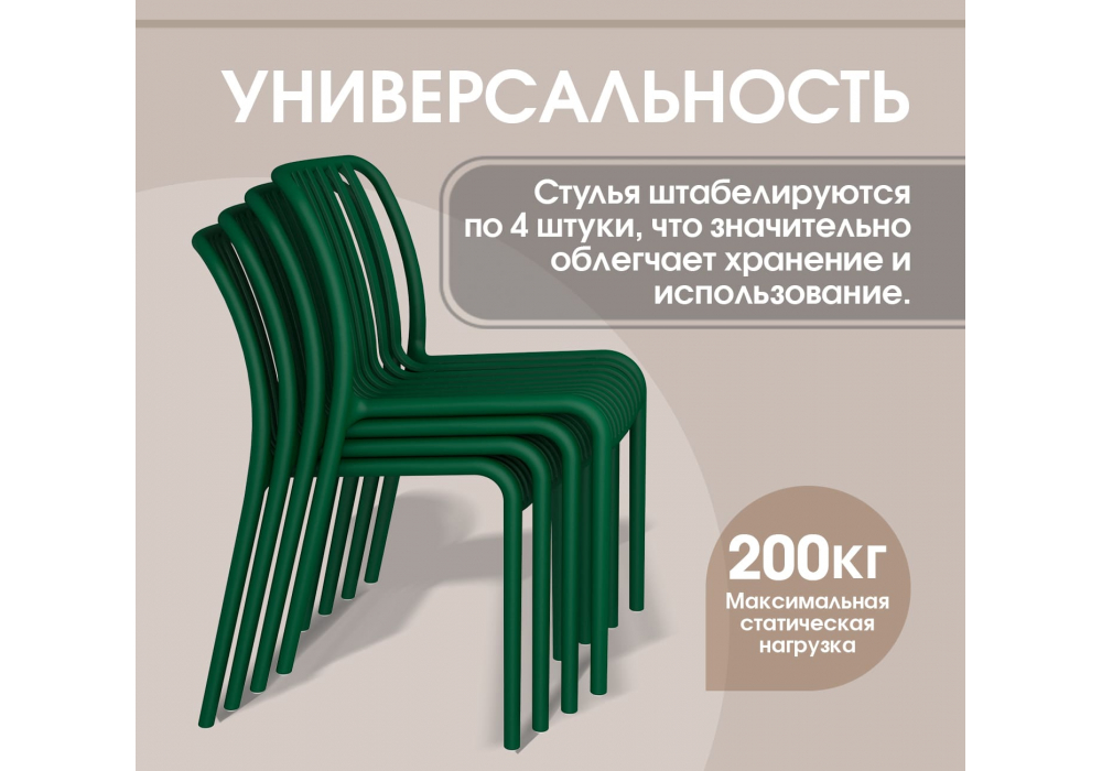 Пластиковый стул Sheffilton SHT-S173 Темно-зеленый ral 6028