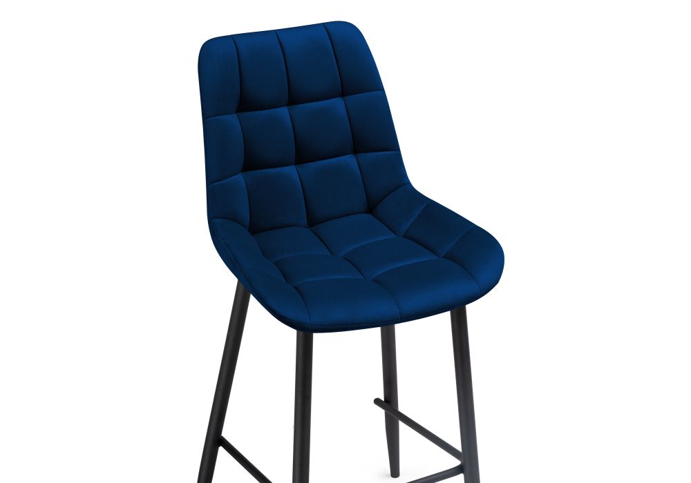 Полубарный стул Алст велюр синий / черный