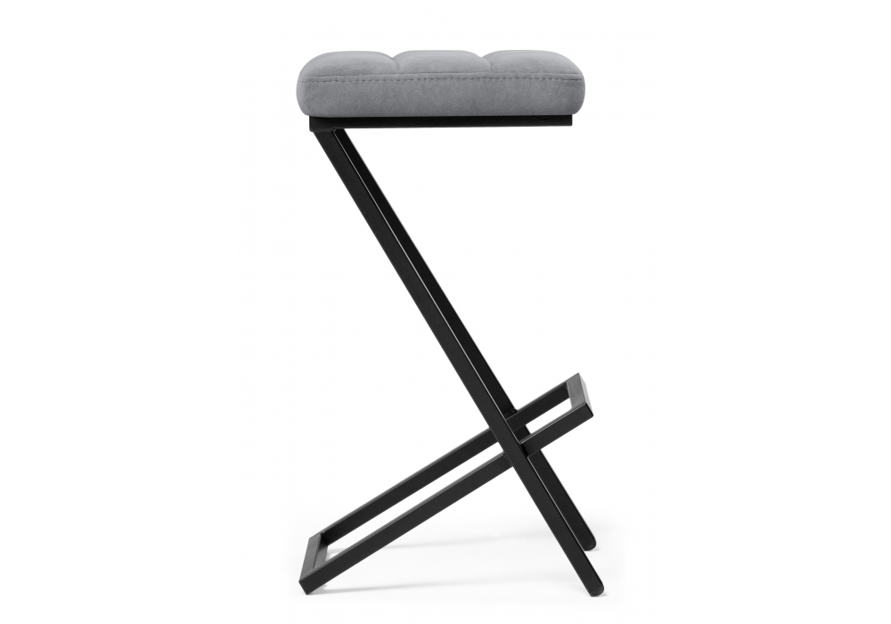 Полубарный стул Амаури микровелюр катания сильвер / черный